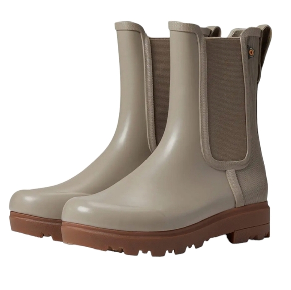 Bogs Holly Waterproof Taupe Chelsea Tall Boots Womens NEW - Picture 1 of 6